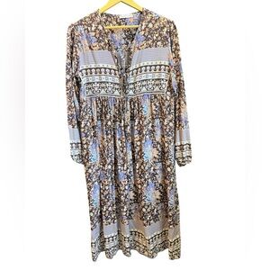 R. Vivimos Floral Bohemian Midi Dress